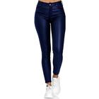 Per donna Taglia piccola Pantaloni di pelle Collant Di tendenza Streetwear Lunghezza intera Vita alta Liscio Tasche Taglio alto Tenere al caldo Antivento Media elasticità Esterno Strada Vinaccia Nero