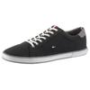 Sneaker TOMMY HILFIGER "H2285ARLOW 1D", Herren, Gr. 47, schwarz (schwarz, grau), Textil, sportlich, Schuhe, mit seitlichem Logoflag, Freizeitschuh, Halbschuh, Schnürschuh