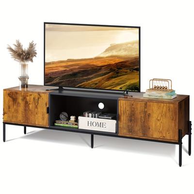 TEMU Wlive Modern Tv Stand For 65 Inch Tv, Mid Century Entertainment Center With Storage, With Open Shelf And 2 Cabinets For Bedroom And Living Room, Tv Cabinet With Metal Legs