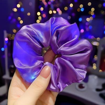 LED Luminous Scrunchies, Glow-in-the-Dark Hair Ties Solid Color Party Hair Accessories for Parties Events