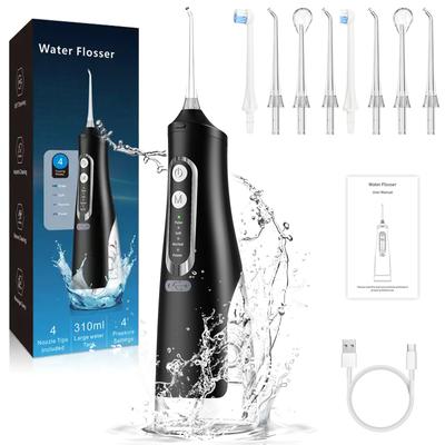 TEMU Jet Hydropulseur 4 And 8 Nozzles, 310 Ml, Usb Rechargeable And Ipx7 , Portable For And