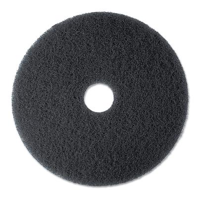 3M 8275 Low-Speed High Productivity Floor Pads 7300, 17" Diameter, Black, 5/Carton - Carton of 5