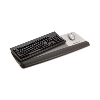 3M WR422LE Antimicrobial Gel Mouse Pad/Keyboard Wrist Rest Platform, 25.5 x 10.6, Black/Silver