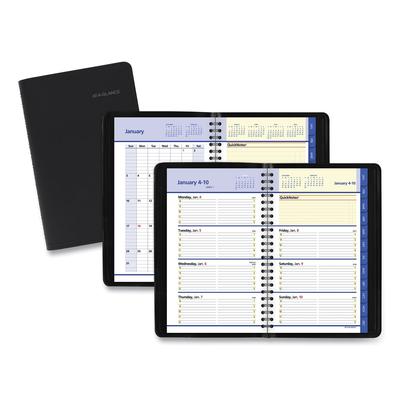 At-A-Glance 76-02-05 QuickNotes Weekly Block Format Appointment Book, 8.5 x 5.5, Black Cover, 12-Month (Jan to Dec): 2024