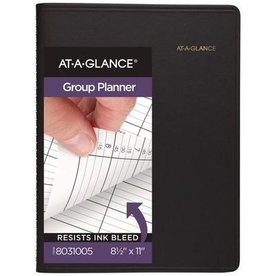 At-A-Glance 80-310-05 Four-Person Group Undated Daily Appointment Book, 10.88 x 8.5, Black Cover, 12-Month (Jan to Dec): Undated