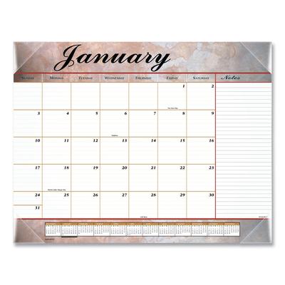 At-A-Glance 89702 Marbled Desk Pad, Marbled Artwork, 22 x 17, White/Multicolor Sheets, Clear Corners, 12-Month (Jan to Dec): 2024