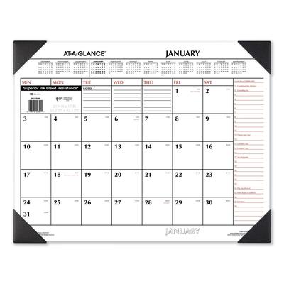 At-A-Glance SK1170-00 Two-Color Monthly Desk Pad Calendar, 22 x 17, White Sheets, Black Corners, 12-Month (Jan to Dec): 2024