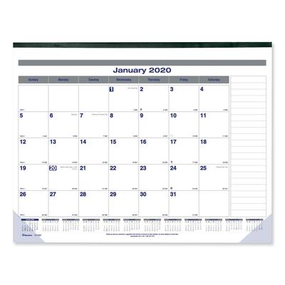 Blueline C177847 Net Zero Carbon Monthly Desk Pad Calendar, 22 x 17, White/Gray/Blue Sheets, Black Binding, 12-Month (Jan to Dec): 2024