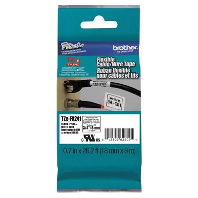 Brother TZEFX241 TZe Flexible Tape Cartridge for P-Touch Labelers, 0.7