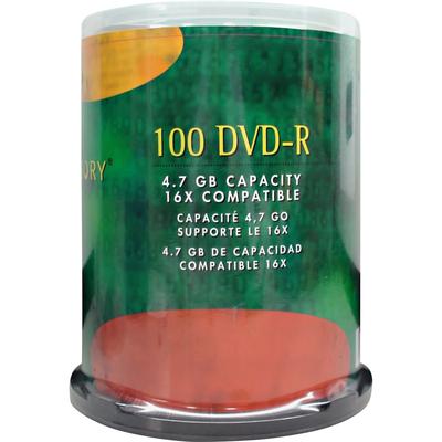 Compucessory 72103 DVD-R, 700MB, 80Min, 100/PK - Pack of 100