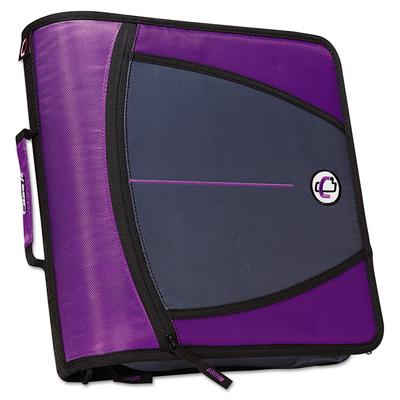 Case it™ D145PP Large Capacity Zipper Binder, 3 Rings, 3" Capacity, 11 x 8.5, Purple