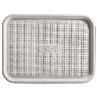 Chinet 20803CT Savaday Molded Fiber Flat Food Tray, White, 12x16, 200/Carton - Case of 200