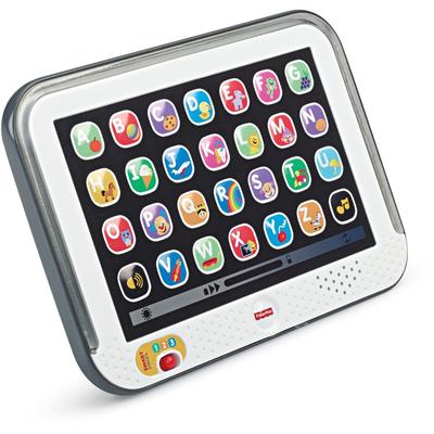 Fisher-Price HFY90 Pretend Tablet Learning Toy With Lights And Music, Gray, Baby And Toddler Toy - Skill Learning: Music, Light, Sound, Letter, Word,