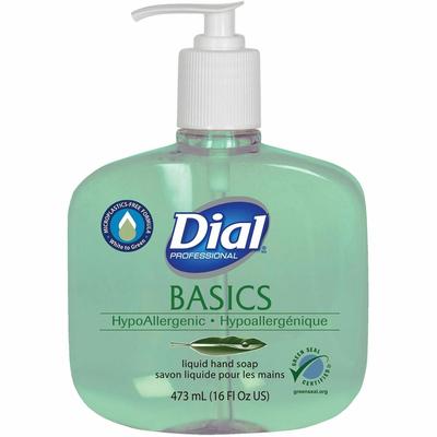 Dial Professional 33815 Basics MP Free Liquid Hand Soap, Unscented, 16 oz Pump Bottle, 12/Carton - Case of 12