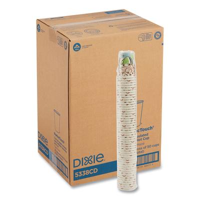 Dixie 5338CD Hot Cups, Paper, 8oz, Coffee Dreams Design, 1000/Carton - Case of 1000