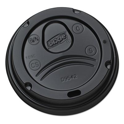 Dixie D9542B Drink-Thru Lids for 10-20 oz Cups, Plastic, Black - Case of 1000