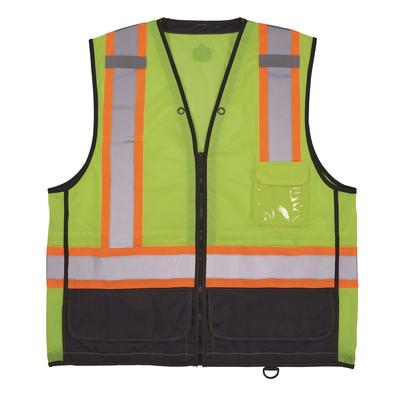 Ergodyne 23033 GloWear 8251HDZ Class 2 Two-Tone Hi-Vis Safety Vest, Small to Medium, Lime, Ships in 1-3 Business Days EGO23033
