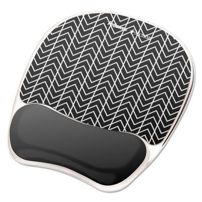 Fellowes 9549901 Photo Gel Mouse Pad with Wrist Rest with Microban Protection, 7.87 x 9.25, Chevron Design