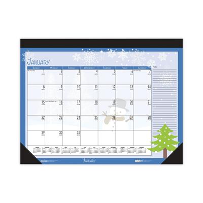 House Of Doolittle 1396 Recycled Desk Pad Calendar, Illustrated Seasons Artwork, 18.5 x 13, Black Binding/Corners,12-Month (Jan to Dec): 2024
