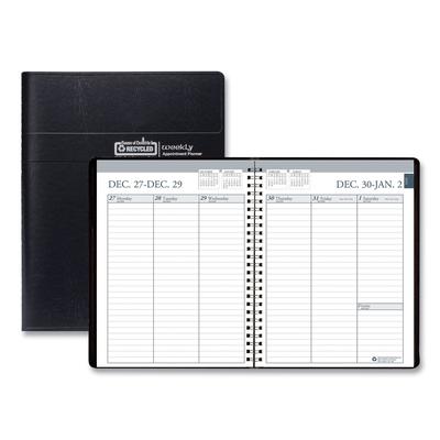 House Of Doolittle 258-02 Recycled Weekly Appointment Book Ruled without Appointment Times, 8.75 x 6.88, Black Cover, 12-Month (Jan to Dec): 2024 HOD2