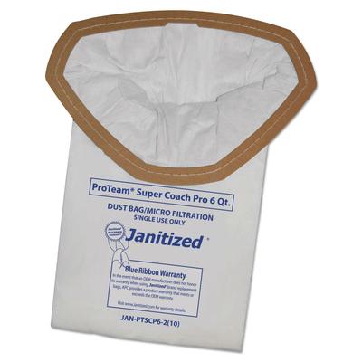 Janitized JANPTSCP62 Vacuum Filter Bags Designed to Fit ProTeam Super Coach Pro 6/GoFree Pro, 100/CT - Pack of 10