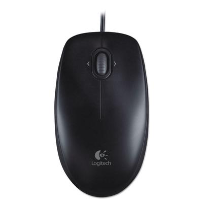 Logitech 910-001601 M100 Corded Optical Mouse, USB 2.0, Left/Right Hand Use, Black