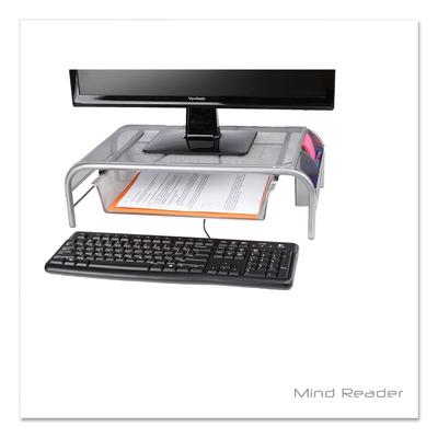 Mind Reader MMSIL Raise Metal Mesh Monitor Stand with Drawer, 20