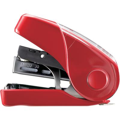 MAX HD10FL3RD Flat Clinch Mini Stapler - 25 Sheets Capacity - Red