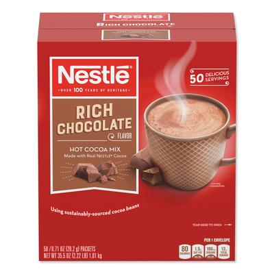 Nestle 25485CT Hot Cocoa Mix, Rich Chocolate, 0.71 oz Packets, 50/Box, 6 Box/Carton - Case of 300
