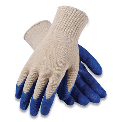 PIP 39C122L Seamless Knit Cotton/Polyester Gloves, Regular Grade, Large, White/Blue, 12 Pairs - 1 Dozen