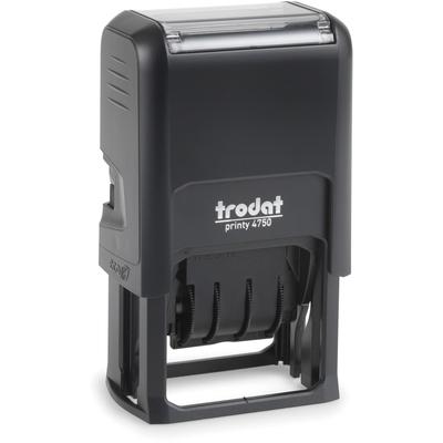 Printy E4754 5-in-1 Date Stamp - Date Stamp - "ENTERED, FAXED, PAID, RECEIVED" - 10000 Impression(s) - Red, Blue - Recycled - 1