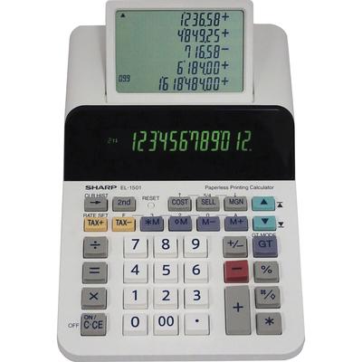 Sharp EL1501 EL-1501 Paperless Printing Calculator, 12-Digit LCD