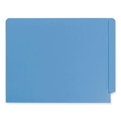 Smead 25010 Reinforced End Tab Colored Folders, Straight Tab, Letter Size, Blue, 100/Box - Box of 100