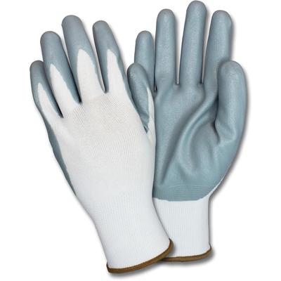 The Safety Zone GNIDEX2XG Nitrile Coated Knit Gloves, Hand Protection, Nitrile Coating, XXL Size, White, Gray, Flexible, Knitted, Durable, Breathable,