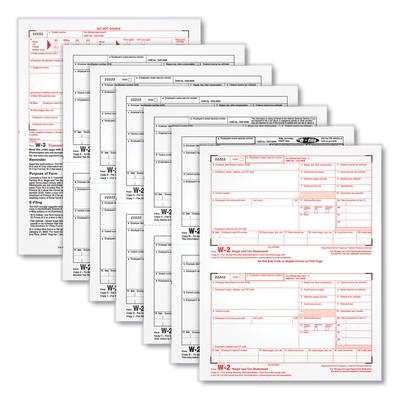 TOPS 22991 W-2 Tax Forms, Six-Part Carbonless, 5.5 x 8.5, 2/Page, (50) W-2s and (1) W-3 - Pack of 50