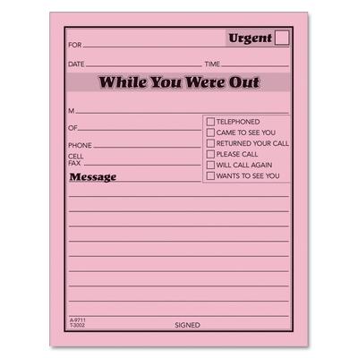 TOPS 3002-P While You Were Out, One-Sided, 4.25 x 5.5, 1/Page, 50 Forms/Pad, Dozen - Case of 12