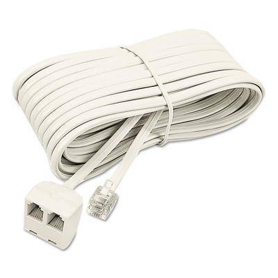 Softalk 04130 Telephone Extension Cord, Plug/Dual Jack, 25 ft., Almond