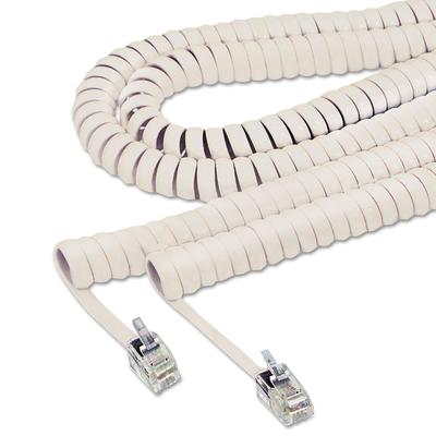 Softalk 42265 Coiled Phone Cord, Plug/Plug, 25 ft., Ivory