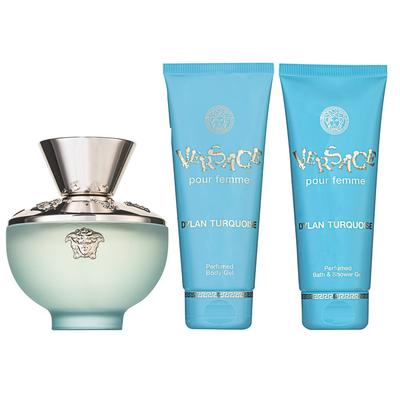 Versace Dylan Turquoise EDT Geschenkset EDT 100 ml + 100 ml Körpergel + 100 ml Duschgel + Tasche