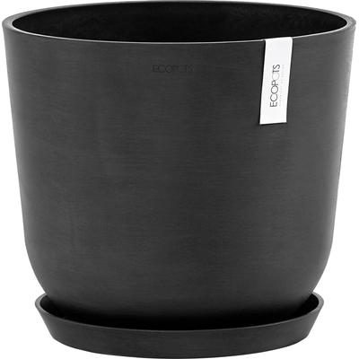 Blumentopf ECOPOTS "Oslo 35 Dunkelgrau", grau (dunkelgrau), B:35cm H:30,5cm T:35cm Ø:28,9cm, Kunststoff, Pflanzgefäße, für innen und außen: frostsicher, bruchsicher und lichtbeständig Image