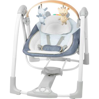 Babywippe INGENUITY "Swing 'n Go Portable Swing™ - Chambray", Baby, blau, Metall, Kunststoff, Stoff, Babywippen, mit Melodien und Geräuschen Image