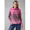 Langarmshirt CECIL, Damen, Gr. L (42), pink (jewel pink melange), Stoff, 67% Viskose, 28% Polyester, 5% Elasthan, gestreift, casual, normal normal, Rundhals, Langarm Bündchen, Shirts, mit großem Kragen