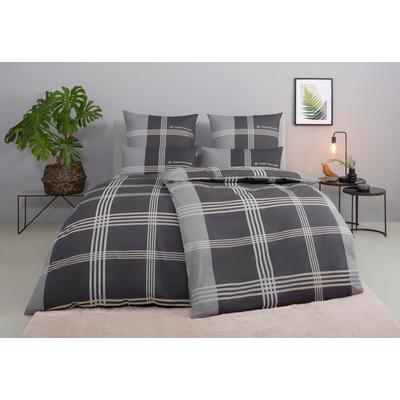 Bettwäsche TOM TAILOR HOME "Ole in Gr. 135x200 oder 155x220 cm", grau, B/L: 135cm x 200cm, , Biber, B/L: 80cm x 40cm, Biber, Obermaterial: 100% Baumwolle, Bettwäsche, karierte Bettwäsche aus Baumwolle, mit Reißverschluss Image