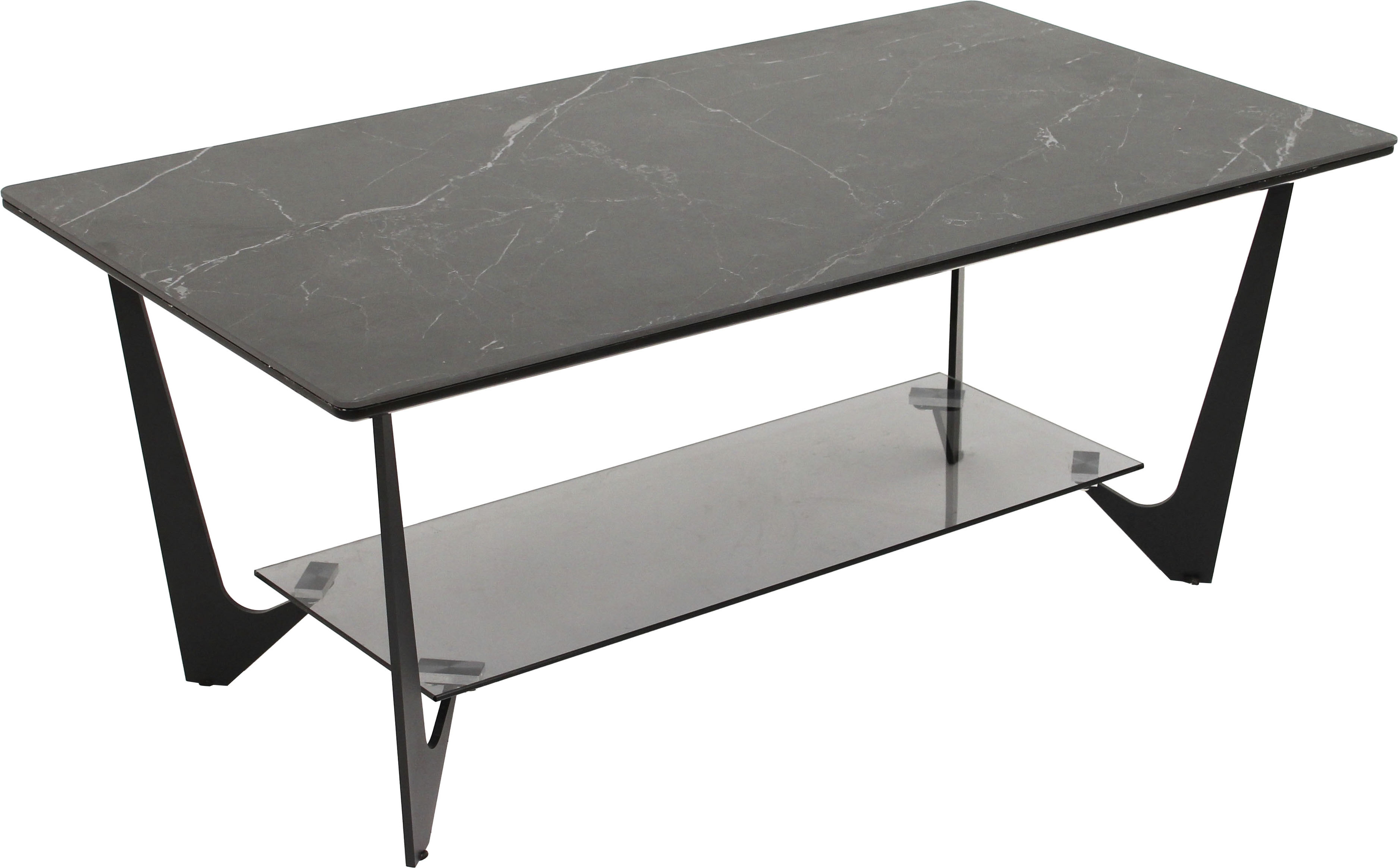 Couchtisch PAROLI, schwarz (schwarz, schwarz, schwarz marmorisiert), B:110cm H:42cm T:60cm, Tische, Couchtisch