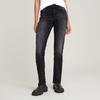 Straight-Jeans G-STAR "Strace Straight Wmn", Damen, Gr. 27, Länge 32, schwarz (worn in schwarz moon), Denim/Jeans, Obermaterial: 99% Baumwolle, 1% Elasthan, casual, straight fit normal, Jeans
