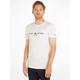 T-Shirt TOMMY HILFIGER "TOMMY FLAG HILFIGER TEE", Herren, Gr. S (46), weiß (snow weiß), Single Jersey, Obermaterial: 100% Baumwolle, casual, normal, Rundhals, Kurzarm, Shirts