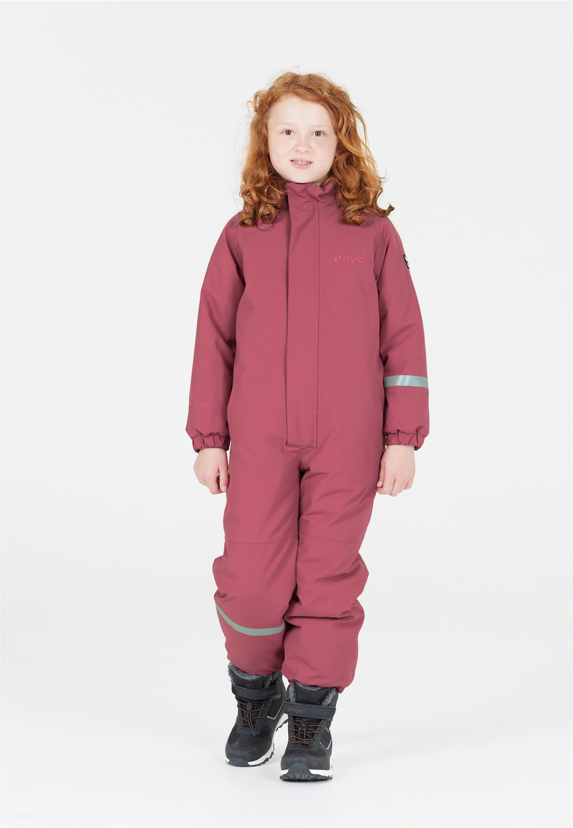 Schneeoverall ZIGZAG "Vally", Kinder, Gr. 116, rosa (rosa, rosa), 100% Polyester, lang, Overalls, mit wasser- und winddichter TPU-Membran Image