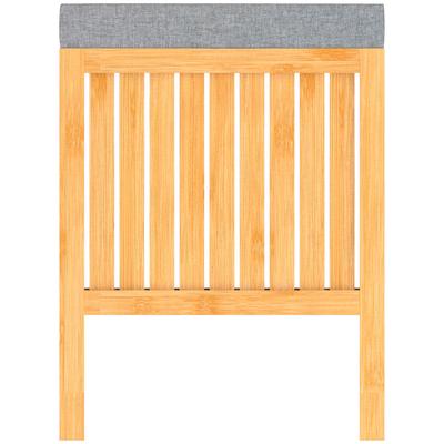 Badhocker EISL "Bambus", beige (bambus), Polyester, Hocker, Wäschesammler mit Sitzkissen, nachhaltige Badmöbel Bambus