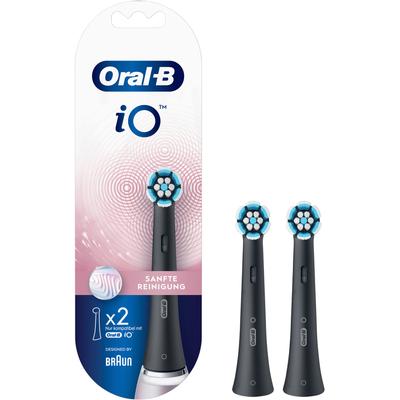 Aufsteckbürste ORAL-B "iO" Zahnbürstenköpfe Gr. 2 St., schwarz sanfte Reinigung