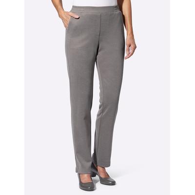Schlupfhose CLASSIC BASICS, Damen, Gr. 23, Kurzgrößen, grau (grau, meliert), 83% Polyester, 15% Viskose, 2% Elasthan, meliert, lang, Hosen Image
